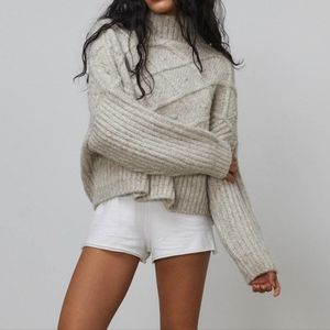 NWOT LUNYA CHUNKY SWEATER tan color wool